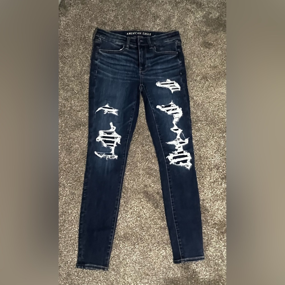 American Eagle next level stretch ripped jeans